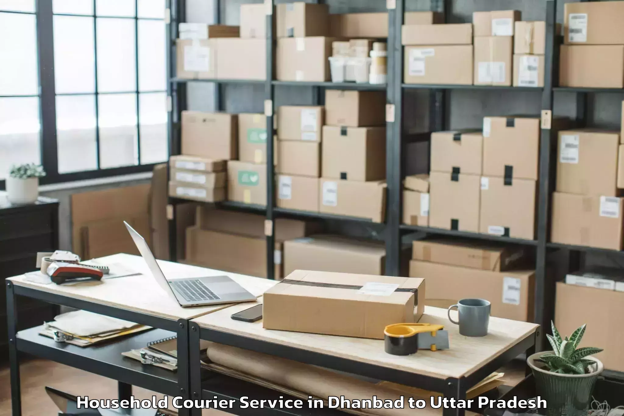 Easy Dhanbad to Agra Household Courier Booking